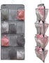 Dual Sided Hanging Shoe Organizer for Closet | Rotating Hanger with 24 Large Pockets (Grey-Mesh Pockets)
