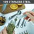BALCI 6 Measuring Spoons Set - Heavy Duty 18/8 Premium Stainless Steel with US and Metric Measurements, Set of 6 +