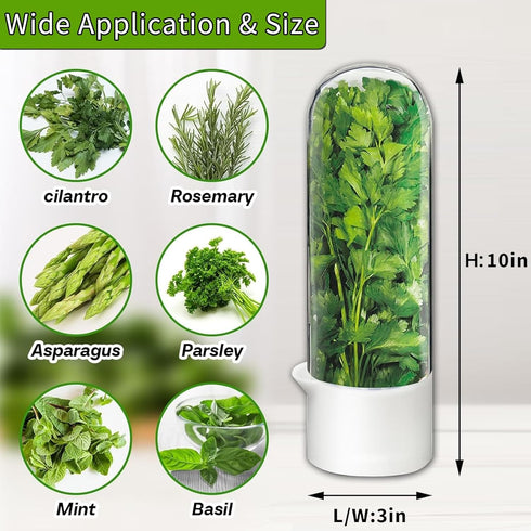 HVECT 2-3 1Pack) Herb Saver for Refrigerator, Herb Saver Pod Cilantro Containers for Refrigerator, Fresh Herb Keeper