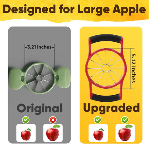 5.12 12 Newness In Large Apple Slicer, Cut Thin Slices All the Way Through, HEAVY - DUTY Stainless Steel Apple Corer
