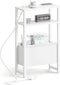 Narrow Side Table with Charging Station Slim End Table Sofa with Magazine