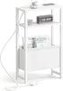 Narrow Side Table with Charging Station Slim End Table Sofa with Magazine