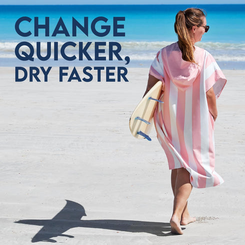 Dock & Bay Adult Poncho - Hooded Towel with Deep Pockets, Changing Robe - Quick Dry - Compact, Lightweight - Includes