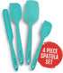 Culinary Couture 4-Piece Aqua Silicone Spatula Set, Heat Resistant up to 608°F, BPA-Free for Nonstick Cookware