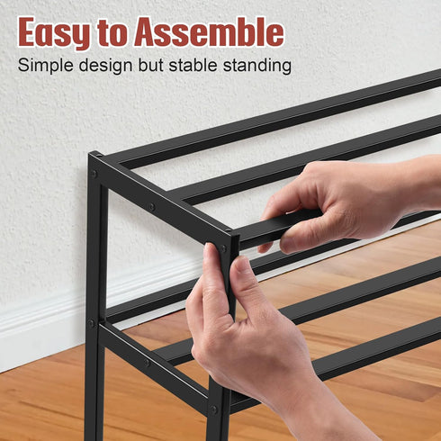 Closet KEETDY Heavy Duty Shoe Rack for Entryway, Stackable Shoe Organizer for Small Space Metal Shoe Rack Shelf Storage