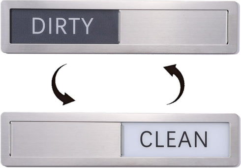 Premium Stainless Steel Dishwasher Magnet Clean Dirty Sign - Kitchen Organizers and Storage - Black-White
