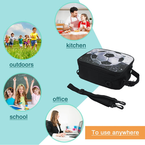 Lunch Tote, 2019 Upgrade Insulated Football Lunch Bag - Waterproof Reusable Portable Meal Bag Ice Pack for Kids