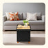 15" 15" 15"Black PINPLUS Storage Ottoman Cube, White Linen Footrest with Wooden Legs, Foldable Fabric Footrest