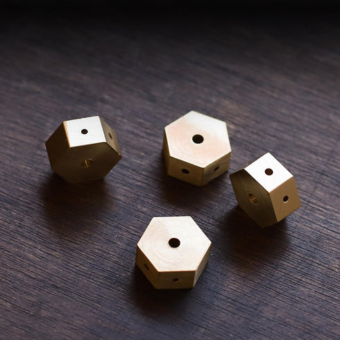 Chenshuo Mini Dual Purpose Incense Holder, Brass Hexagonal Shape Burner Plate for Incense Sticks, 3 Pcs Home Decoration
