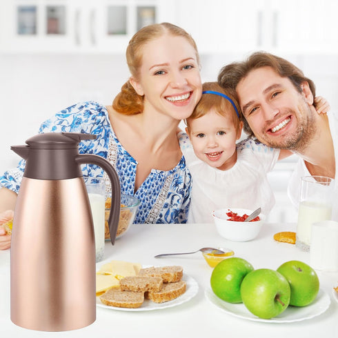 GearRoot 2pcs 68oz Thermal Coffee Carafe, Insulated Stainless Steel Coffee Thermos for Hot Beverages