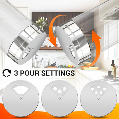 Segarty Spice Jar Set with Labels - 3 Pack 6oz Glass Jars with Shaker Lids, 136 Labels Stickers and 1 Chalk Marker
