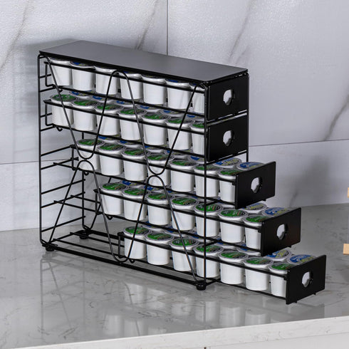 FlagShip K Cup Organizer for Keurig Pod Drawer, Large Multi Tier Coffee Pod Holder