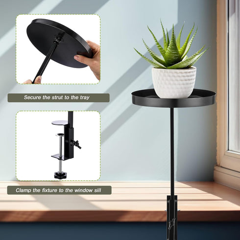 1 7.9''D 14.2''H Teenyyou Pcs Window Sill Plant Shelf x Adjustable Window Shelf Windowsill Clamp Tray for Indoor Plants