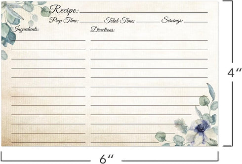Recipe Cards 4x6, Premium Double-Sided Recipe Cards for Wedding, Bridal Shower, Housewarming, Set of 60.