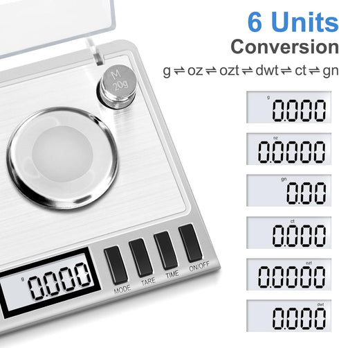 Fuzion Milligram Scale, 50g/0.001g Digital Scale with Calibration Weights for Jewelry, Powder Medicine, and Reloading