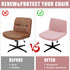 LiveGo Armless Chair Slipcover - Knitted Jacquard Cover for Modern Vanity Chair, Wide Seat Computer Task Chair (Pink)