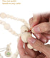 Wood Bead Garland Without Tassels - 84 Inch Natural Wooden Beads, 7 Feet Handmade Boho Decor for Coffee Table