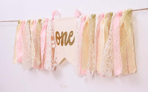 1st Highchair Banner Birthday - Pink Happy Birthday Banner Party Decorations for First Birthday,Best Princess Photo