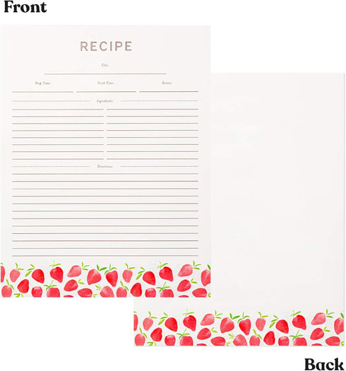 Jot & Mark Recipe Card Paper Full Page 8.5x11 with Crystal Clear Protectors for 3 Ring Binder, 30 Count