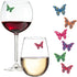 Butterfly Magnetic Wine Glass Charms - 6 Wine Magnet Drink Markers, Fun Gift for the Gardener