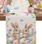 HELLOWINK Easter Bunny Egg Floral Table Runners 72 Inches Long Cotton Linens Party
