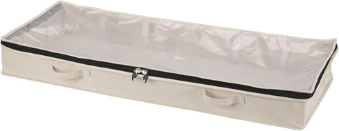 Household Essentials Cotton Canvas Under Bed Storage Bag for Clothing and Linen, Natural