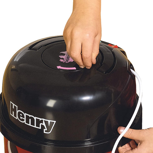 Casdon Henry & Hetty Toys - Hetty Vacuum Cleaner - Pink Vacuum Cleaning Toy with Real Function & Nozzle Accessories for