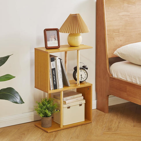 3-Tiered YD-ST003N Aibiju S-Shaped Side Table for Small Spaces, Freestanding Side Table, Sofa End Table, Narrow End