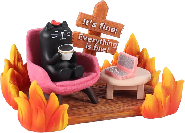 Cat Figurines Desk Decor Black Cat Gifts for Women Cat Lovers Gifts
