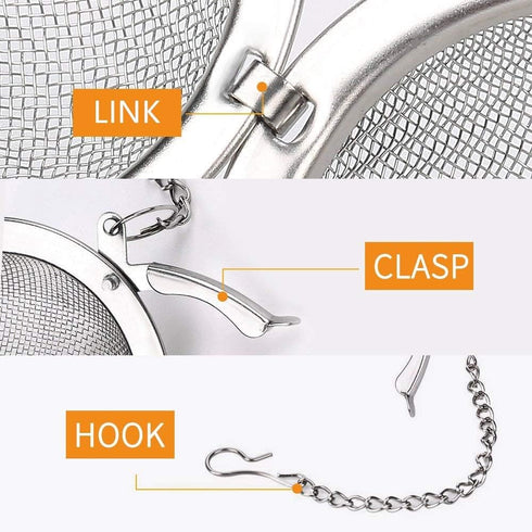 Fu Store 2pcs Stainless Steel Mesh Tea Ball, 2.1 Inch Tea Strainers for Infusing Teas
