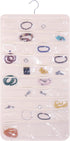 DIOMMELL 80 Pockets Hanging Jewelry Organizer for Women, Storage Bag for Earrings, Necklace, Bracelet, Beige