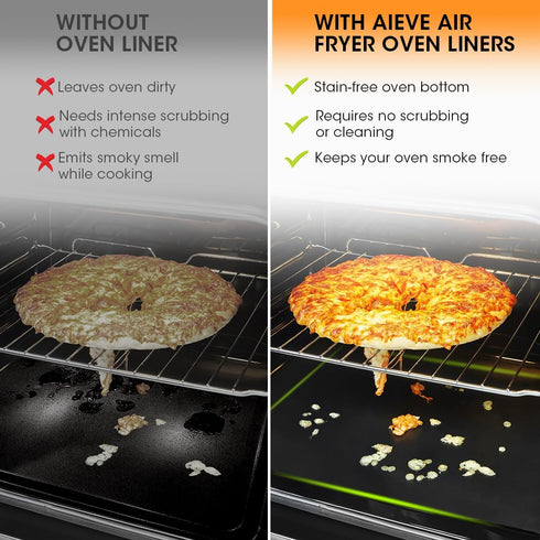 Aieve Air Fryer Liners for Ninja Foodi, 12"X12" Reusable Toaster Oven Liners, Non-Stick Heat Resistant Mat (4 Pack)