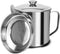 Bacon Grease Container, Kitchen Oil Can with Strainer and Anti-slip Coaster Tray for Storing Frying Oil