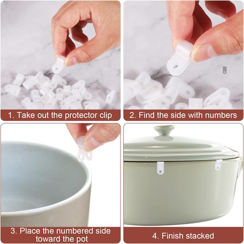 40pcs Dutch Oven Lid Protector Clips, Replacement Plastic Pan Clips for Stacking Cookware, Pot Bumpers