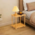 THUMEYE 2-Tier 17H, 15.7D x11.8W, Low Side Table Space-Saving Small Nightstand with Solid Wood Legs, Tool-Free