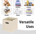 Black Foldable Storage Cubes Bins, Fabric Storage Box Organizer with Dual Handles for Home Organizer (Creamy-White)