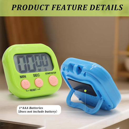 BXF SPORTS 4 Pack Multi-Function Electronic Timer - Kitchen Timer,Magnetic Digital Timers,Big LCD Display, ON/Off