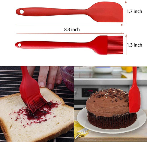 4 Cup Pancake Cupcake Batter Dispenser - 900mL with Measuring Label, Squeeze Handle, Silicone Brush for Baked Goods