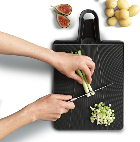 Joseph Joseph Chop2Pot Plus Folding Chopping Board Easy-Grip Handle (Large) - Black by Joseph Joseph