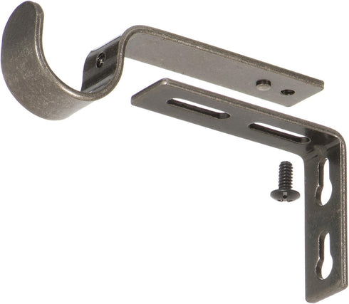 Ivilon Adjustable Brackets for Curtain Rods, Set of 2 for 7/8 or 1 Inch Rods, Pewter