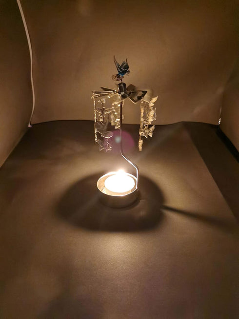 HOKHBCW Rotary Candle Holder - Spinning Metal Candleholder Gift, Dove of Peace