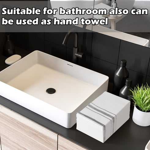 200 Pack 16" 16" Teling Disposable Hand Towels for Bathroom, Soft and Absorbent Paper Guest Towel Cloth Like Silver