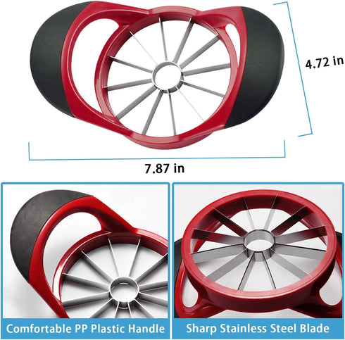 Apple Cutter Slicer & Corer Kit - 12-Blade Slicer & Corer, Includes 3 Premium Stainless Steel Fruit Forks