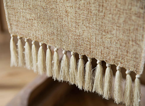 48 Inches 13x48 Inches, ZeeMart Beige Table Runners Long, Burlap Linen Style Rustic Farmhouse Table Runner, Small Short