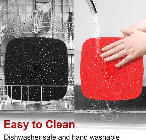 Upgrade Reusable Air Fryer Liners, 2 Size Options - 9 Inch Square, BPA Free Non-Stick Silicone Air Fryer Mats