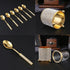 Coffee Spoons Set - 6Pcs Gold Espresso Spoons with Holder, Mini Teaspoons for Coffee, Ice Cream, Dessert