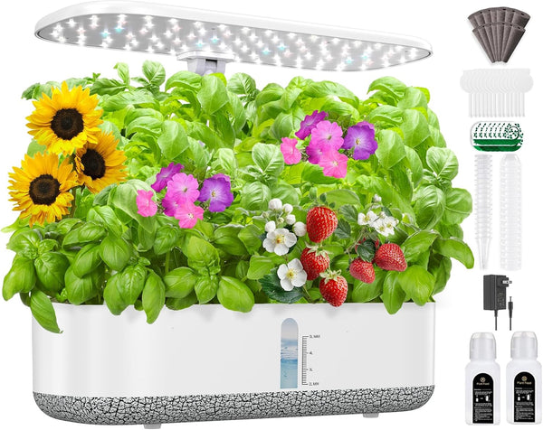 Large Hydroponics Growing System 14 Pods, Indoor Herb Garden with LED Grow