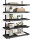 Fixwal Wall Shelves, Width 4.7 Inches Black Floating Shelves for Wall, Rustic