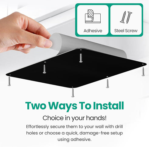 17.5inchX11.5inch 3M 1 Pack) Large Stainless Steel Plate for Magnets, Adhesive Back, Mounting Screws, Ideal