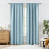 84 Inches 2 52" 84" Melodieux Blue Pom Pom Curtains Long for Bedroom, Living Room Darkening Blackout Boho Curtains